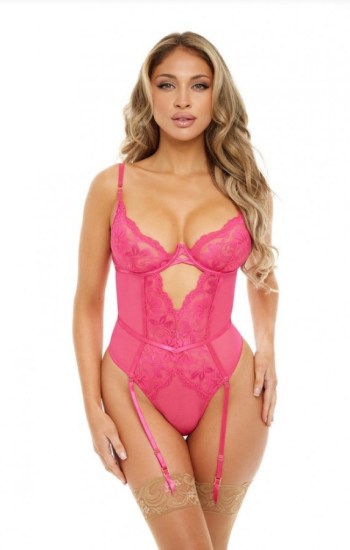 Galloon Lace and Mesh Teddy Galloon Lace and Mesh Teddy