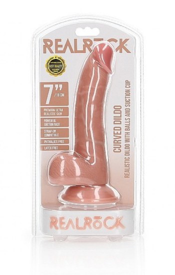 7 ” Cock With Balls – Regular Curved – Vanilla 7 ” Cock With Balls – Regular Curved – Vanilla