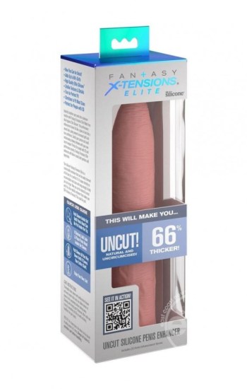 Fantasy X-Tensions Elite Silicone Uncut Extension Sleeve 7in – Vanilla Fantasy X-Tensions Elite Silicone Uncut Extension Sleeve 7in – Vanilla