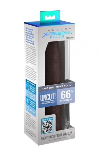 Fantasy X-Tensions Elite Silicone Uncut Extension Sleeve 7in – Chocolate Fantasy X-Tensions Elite Silicone Uncut Extension Sleeve 7in – Chocolate
