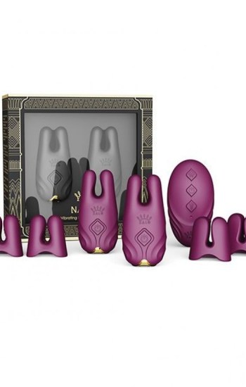 Zalo Nave Vibrating Nipple Clamps – Velvet Purple Zalo Nave Vibrating Nipple Clamps – Velvet Purple