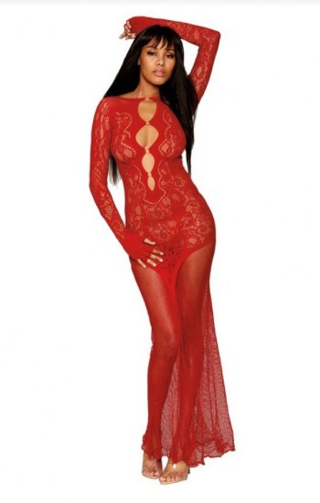 Floral Lace Bodystocking Gown Floral Lace Bodystocking Gown