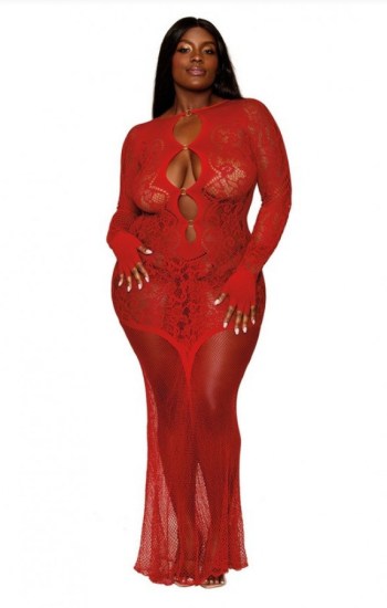 Floral Lace Bodystocking Gown Floral Lace Bodystocking Gown