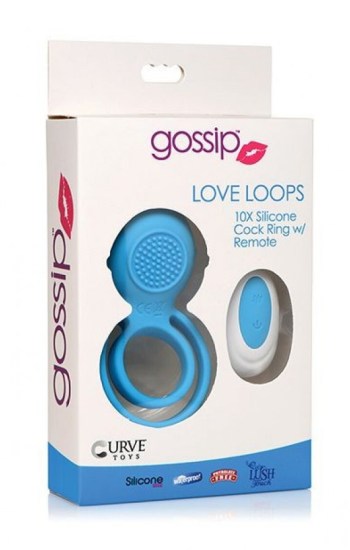 Love Loops 10X Silicone Cock Ring w/Remote – Azure Love Loops 10X Silicone Cock Ring w/Remote – Azure