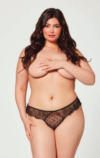 Eyelash Lace and Dot Mesh G-String Eyelash Lace and Dot Mesh G-String