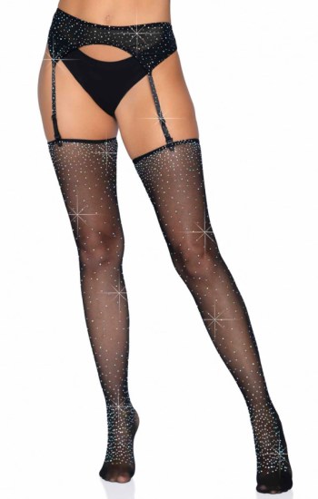 Everly Rhinestone Garter Belt and Stockings Set Everly Rhinestone Garter Belt and Stockings Set