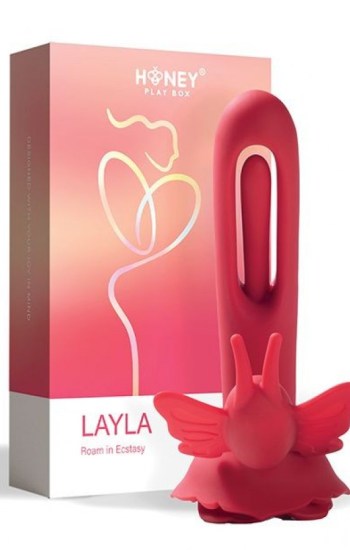 Layla Rosy Butterfly Clit Stimulator Flapping G-Spot Vibrator – Red Layla Rosy Butterfly Clit Stimulator Flapping G-Spot Vibrator – Red