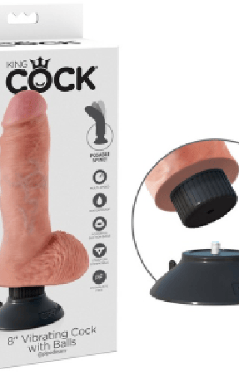 King Cock 8in Vibe With Balls King Cock 8in Vibe With Balls