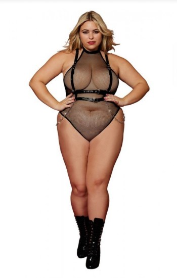 Fishnet and Faux Leather Harness Set Fishnet and Faux Leather Harness Set