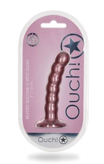 Shots Ouch 5″ Beaded G-Spot Dildo – Rose Gold Shots Ouch 5″ Beaded G-Spot Dildo – Rose Gold