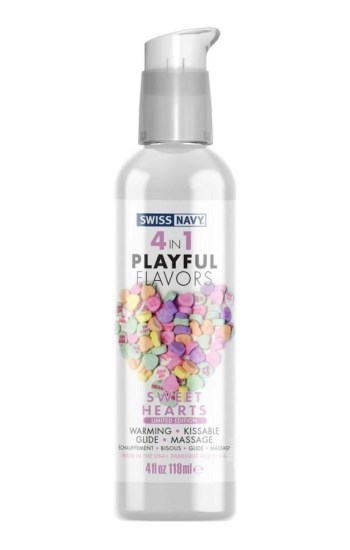 Swiss Navy 4 In 1 Sweethearts Warming Flavored Lubricant 4oz Swiss Navy 4 In 1 Sweethearts Warming Flavored Lubricant 4oz