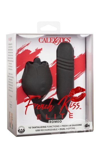 French Kiss Elite Romeo Vibrator with Clitoral Stimulator – Black French Kiss Elite Romeo Vibrator with Clitoral Stimulator – Black