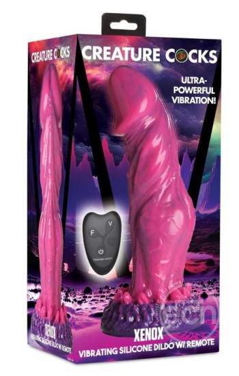 Creature Cocks Xenox Vibrating Silicone Dildo with Remote – Pink/Purple Creature Cocks Xenox Vibrating Silicone Dildo with Remote – Pink/Purple