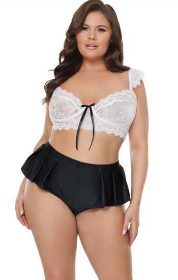 Scallop Lace Crop Top and Knit Shorts Scallop Lace Crop Top and Knit Shorts