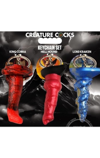 Creature Cocks King Cobra, Hell-Hound & Lord Kraken Keychain Set Creature Cocks King Cobra, Hell-Hound & Lord Kraken Keychain Set