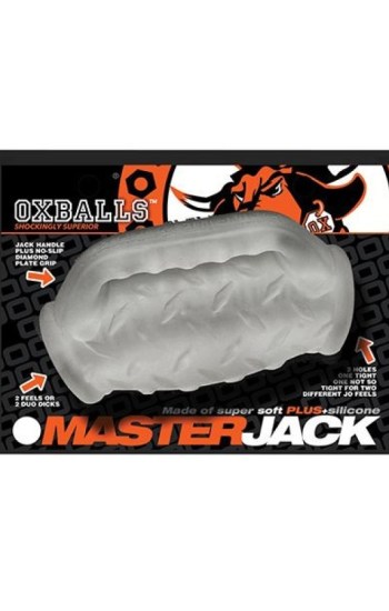 Oxballs MasterJack Double Penetration Stroker – Jo Clear Ice Oxballs MasterJack Double Penetration Stroker – Jo Clear Ice