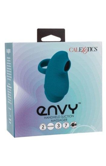 Envy Handheld Suction Rechargeable Silicone Massager – Blue Envy Handheld Suction Rechargeable Silicone Massager – Blue