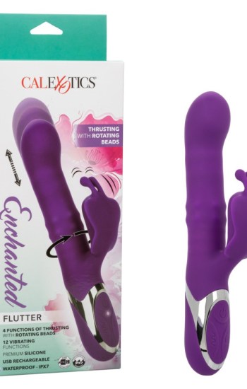 Enchanted Flutter Rechargeable Silicone Dual Action Vibrator – Purple Enchanted Flutter Rechargeable Silicone Dual Action Vibrator – Purple