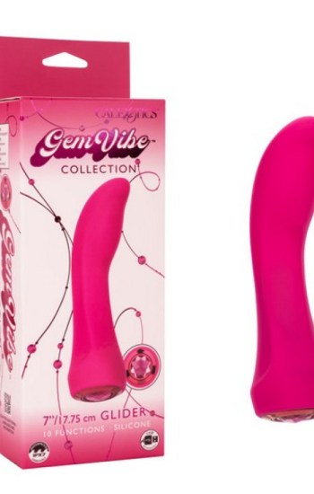 Gem Vibe Collection Glider Rechargeable Silicone G-Spot Vibrator – Pink Gem Vibe Collection Glider Rechargeable Silicone G-Spot Vibrator – Pink