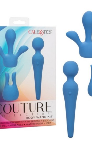 Couture Collection Rechargeable Silicone Body Wand Kit – Blue Couture Collection Rechargeable Silicone Body Wand Kit – Blue