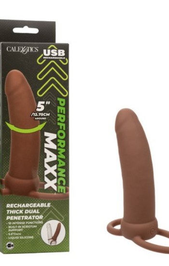Performance Maxx Rechargeable Silicone Thick Dual Penetrator Extender – Chocolate Performance Maxx Rechargeable Silicone Thick Dual Penetrator Extender – Chocolate