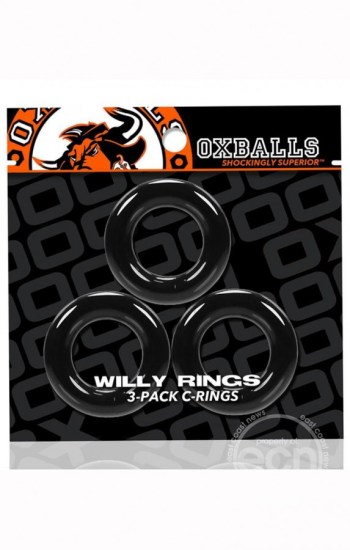 Oxballs Willy Rings Cock Ring 3pk Black Oxballs Willy Rings Cock Ring 3pk Black