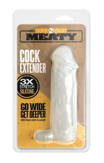 Boneyard Meaty 3X Stretch Silicone Penis Extender 6.5in Clear Boneyard Meaty 3X Stretch Silicone Penis Extender 6.5in Clear