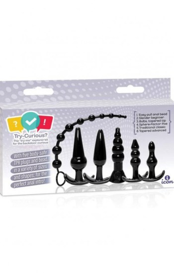 Try-Curious Anal Plug Kit Black Try-Curious Anal Plug Kit Black