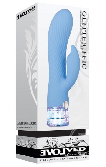 Glitteriffic Rechargeable Silicone Light-Up Vibrator Aqua Glitteriffic Rechargeable Silicone Light-Up Vibrator Aqua