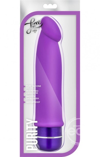 Luxe Purity Silicone Vibrating Dildo 7.5in Purple Luxe Purity Silicone Vibrating Dildo 7.5in Purple
