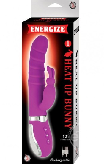 Energize Heat Up Bunny 1 Rechargeable Silicone Warming Vibrator Purple Energize Heat Up Bunny 1 Rechargeable Silicone Warming Vibrator Purple
