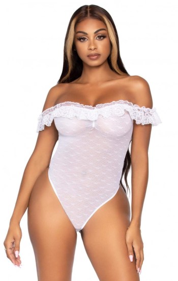 Lace Ruffle Teddy Bodysuit Lace Ruffle Teddy Bodysuit