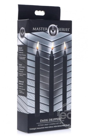 Master Series Dark Drippers Fetish Drip Candles (Set of 3) Black Master Series Dark Drippers Fetish Drip Candles (Set of 3) Black