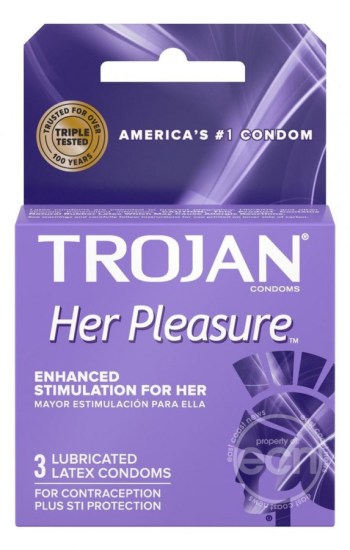 Trojan Her Pleasure Sensations Condom Lubricated 3 Pack Trojan Her Pleasure Sensations Condom Lubricated 3 Pack