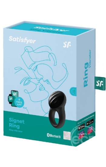Satisfyer Signet Ring Rechargeable Silicone Couple’s Ring Black Satisfyer Signet Ring Rechargeable Silicone Couple’s Ring Black