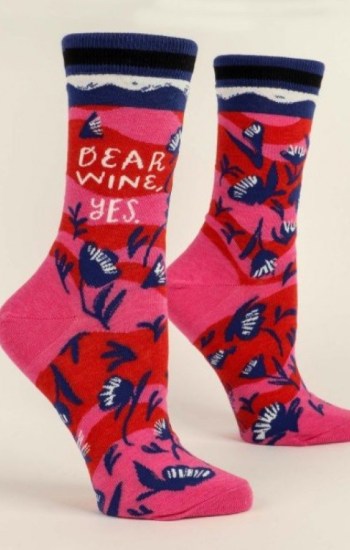 Dear Wine, Yes Crew Socks Dear Wine, Yes Crew Socks