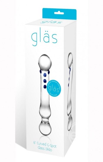Glas Curved G-spot Glass Dildo 6in Clear Glas Curved G-spot Glass Dildo 6in Clear