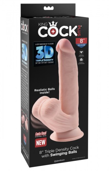 King Cock Plus 8″ Triple Density Cock With Swinging Balls Light King Cock Plus 8″ Triple Density Cock With Swinging Balls Light