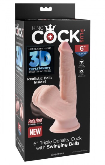 King Cock Plus 6″ Triple Density Cock With Swinging Balls Light King Cock Plus 6″ Triple Density Cock With Swinging Balls Light