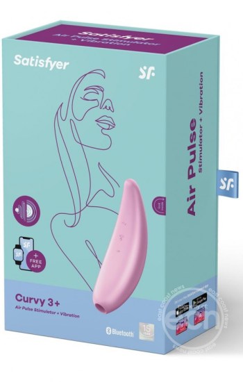 Satisfyer Curvy 3+ Rechargeable Silicone Lay-On Clitoral Stimulator Pink Satisfyer Curvy 3+ Rechargeable Silicone Lay-On Clitoral Stimulator Pink