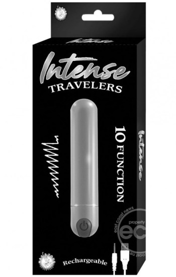 Intense Travelers Aluminum Rechargeable Vibrator Silver Intense Travelers Aluminum Rechargeable Vibrator Silver