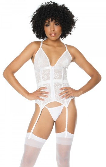 Stretch Lace Front Zipper Bustier Stretch Lace Front Zipper Bustier