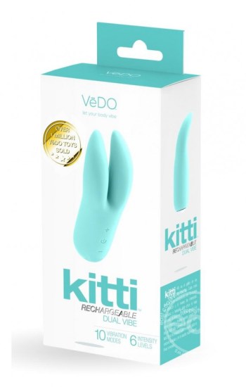 Kitti Silicone Rechargeable Dual Vibe Tease Me Turquoise Kitti Silicone Rechargeable Dual Vibe Tease Me Turquoise