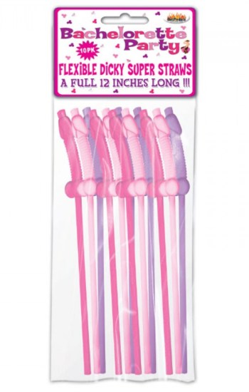 Bachelorette Party Pecker Straw 10pk Bachelorette Party Pecker Straw 10pk