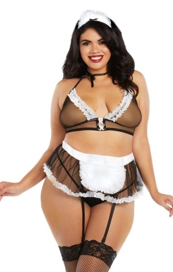 Very Sheer Mesh Maid Bedroom Costume Very Sheer Mesh Maid Bedroom Costume