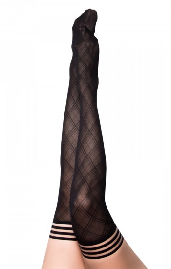 Tiffany Semi Sheer Diamond Pattern Thigh High Tiffany Semi Sheer Diamond Pattern Thigh High