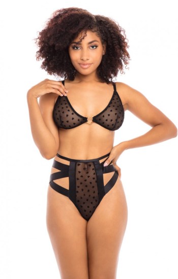 Robynn Heart Mesh Caged Back Bra Set Robynn Heart Mesh Caged Back Bra Set