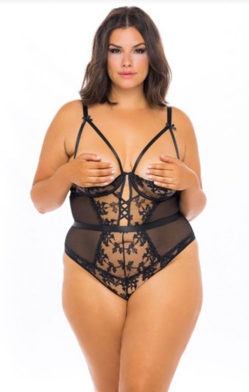 Kira Floral Embroidery Open Cup Teddy Kira Floral Embroidery Open Cup Teddy