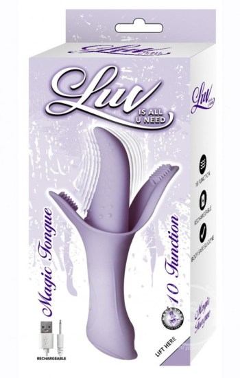 Luv Magic Tongue Silicone Rechargeable Clitoral Stimulator Lavender Luv Magic Tongue Silicone Rechargeable Clitoral Stimulator Lavender