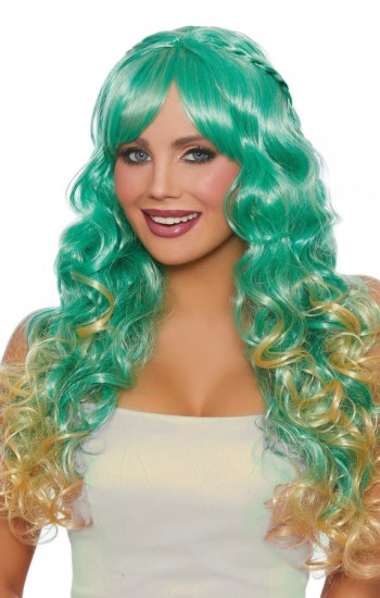 Long Wavy Ombré Wig with Halo Braids Long Wavy Ombré Wig with Halo Braids